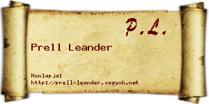 Prell Leander névjegykártya